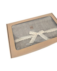 Koc dzianinowy kaszmir 200x220 cm – VERONA200 TAUPE