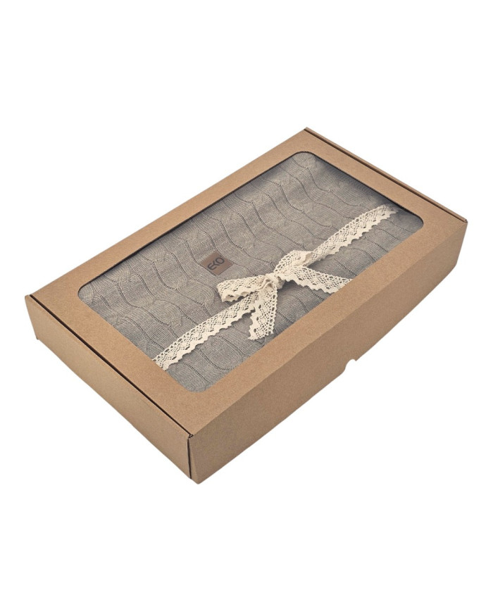 Koc dzianinowy kaszmir 200x220 cm – VERONA200 TAUPE