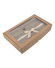 Koc dzianinowy kaszmir 200x220 cm – VERONA200 TAUPE