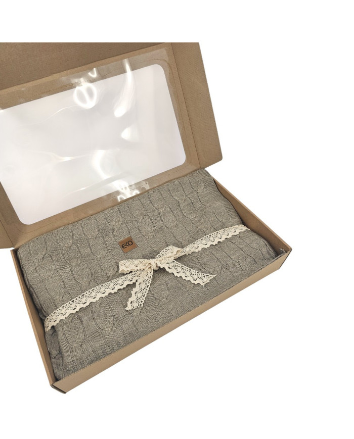 Cashmere knitted blanket 200x220 cm - VERONA200 TAUPE