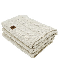 Cotton knitted blanket 200x220 cm - VENEZIA200 LATTE