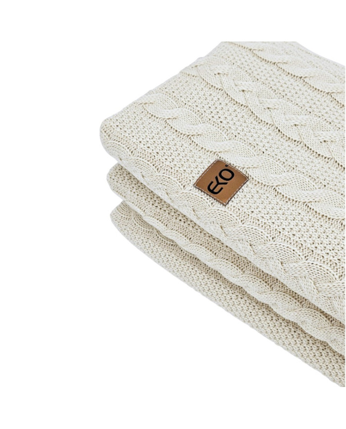 Cotton knitted blanket 200x220 cm - VENEZIA200 LATTE