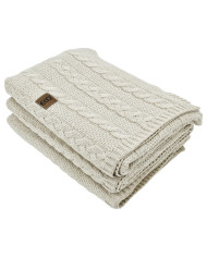 Cotton knitted blanket 200x220 cm - VENEZIA200 LATTE