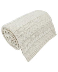 Cotton knitted blanket 200x220 cm - VENEZIA200 LATTE