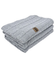 Cotton knitted blanket 200x220 cm - VENEZIA200 POPIEL