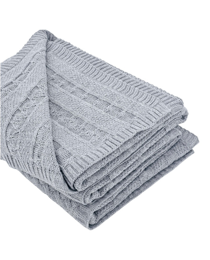 Cotton knitted blanket 200x220 cm - VENEZIA200 POPIEL