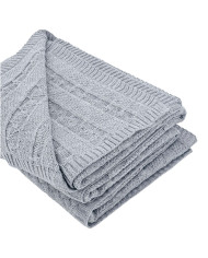 Cotton knitted blanket 200x220 cm - VENEZIA200 POPIEL