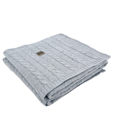 Cotton knitted blanket 200x220 cm - VENEZIA200 POPIEL