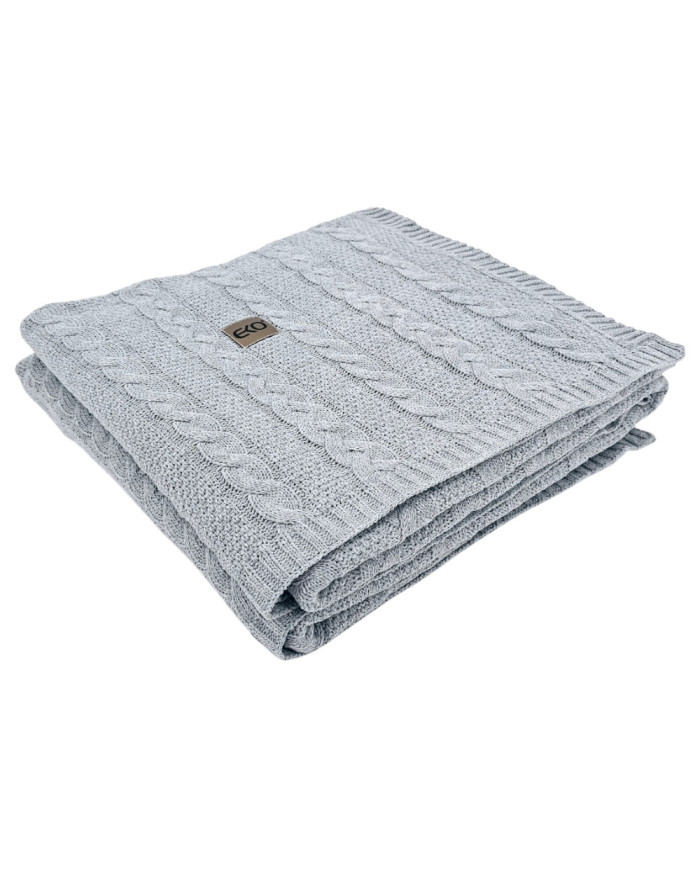 Cotton knitted blanket 200x220 cm - VENEZIA200 POPIEL