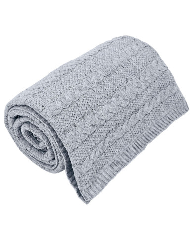 Cotton knitted blanket 200x220 cm - VENEZIA200 POPIEL