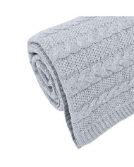 Cotton knitted blanket 200x220 cm - VENEZIA200 POPIEL