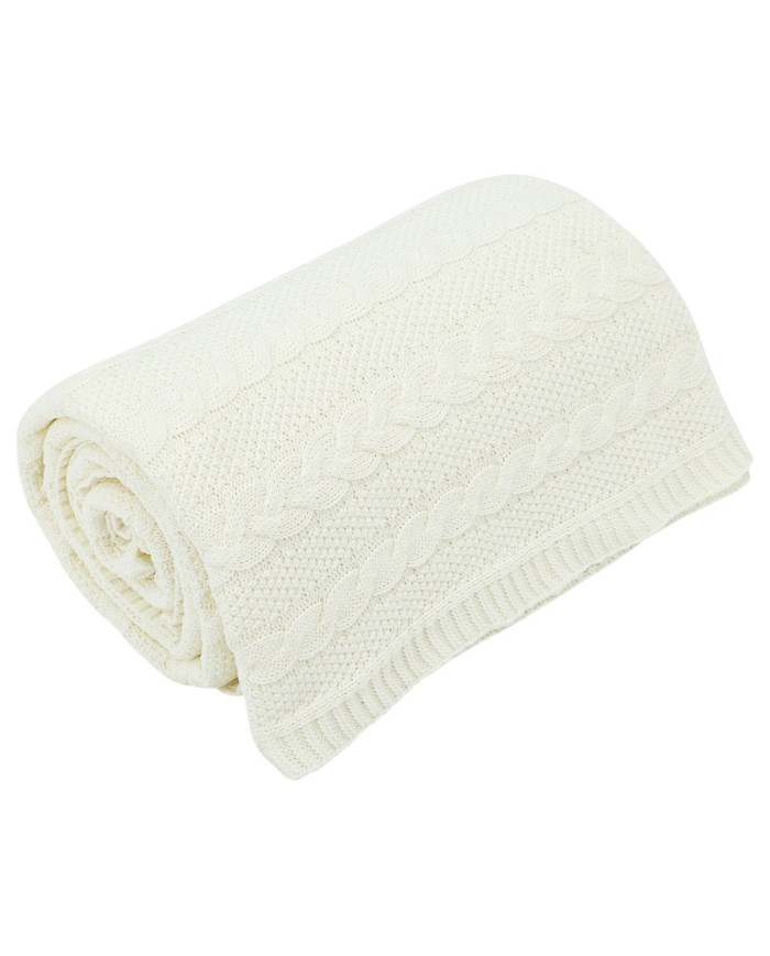 Cotton knitted blanket 200x220 cm - VENEZIA200 ECRU