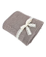 MERINO wool knitted blanket 200x20 cm - FLORENCE200 TAUPE