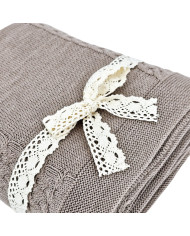 MERINO wool knitted blanket 200x20 cm - FLORENCE200 TAUPE