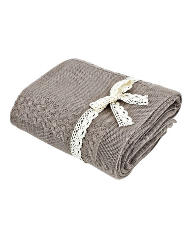 MERINO wool knitted blanket 200x20 cm - FLORENCE200 TAUPE