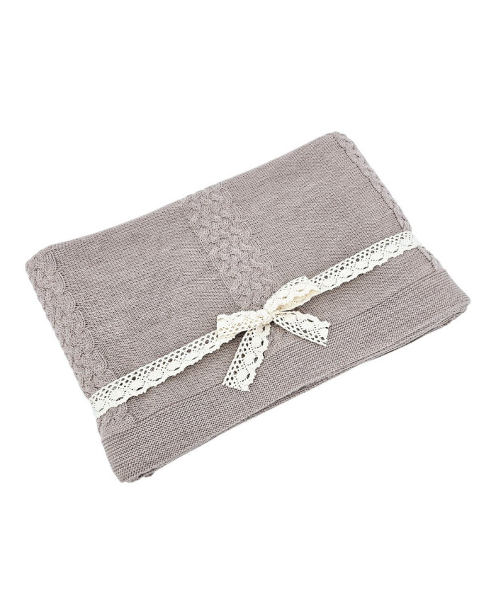 MERINO wool knitted blanket 200x220 cm - FLORENCE200 NUDE