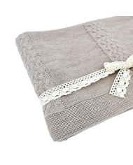 MERINO wool knitted blanket 200x220 cm - FLORENCE200 NUDE