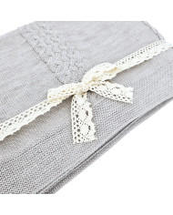 Koc dzianinowy z wełny MERINO 200x220 cm – FLORENCE200 SAND