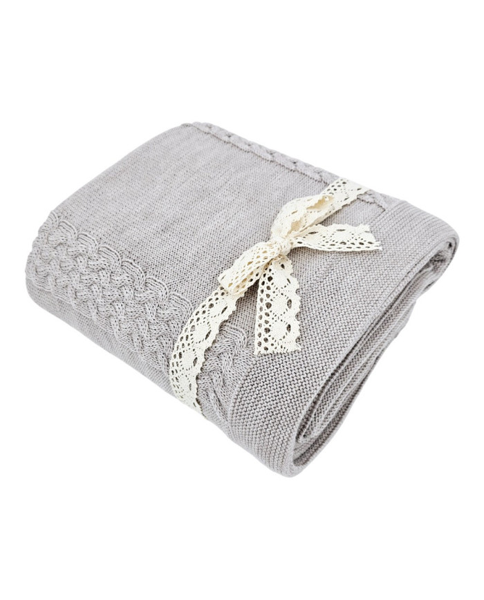 MERINO wool knitted blanket 200x220 cm - FLORENCE200 SAND
