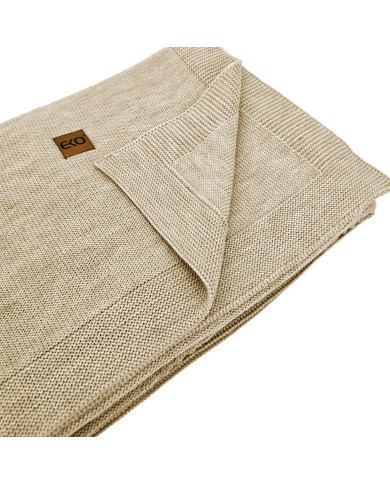 Koc dzianinowy z wełny MERINO 200x220 cm – FLORENCE200 SAND