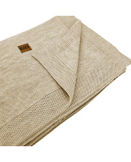 Koc dzianinowy z wełny MERINO 200x220 cm – FLORENCE200 SAND