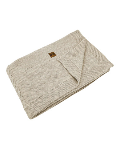 MERINO wool knitted blanket 200x220 cm - FLORENCE200 SAND