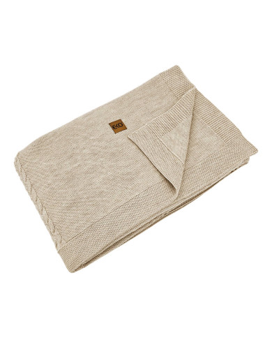 MERINO wool knitted blanket 200x220 cm - FLORENCE200 SAND