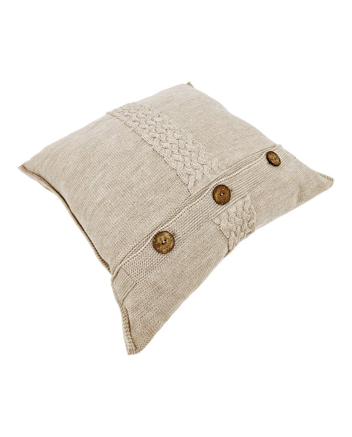 Merino wool blanket and cushion set FLORENCE SAND