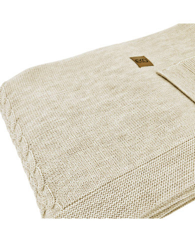 Merino wool blanket and cushion set FLORENCE SAND