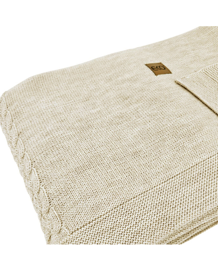 Komplet koc i poduszka z wełny Merino- SET FLORENCE SAND