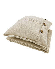 Komplet koc i poduszka z wełny Merino- SET FLORENCE SAND