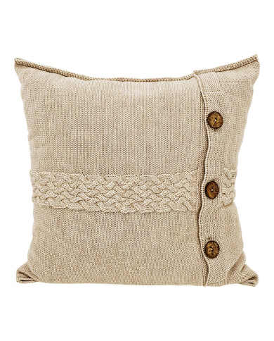Merino wool blanket and cushion set FLORENCE SAND