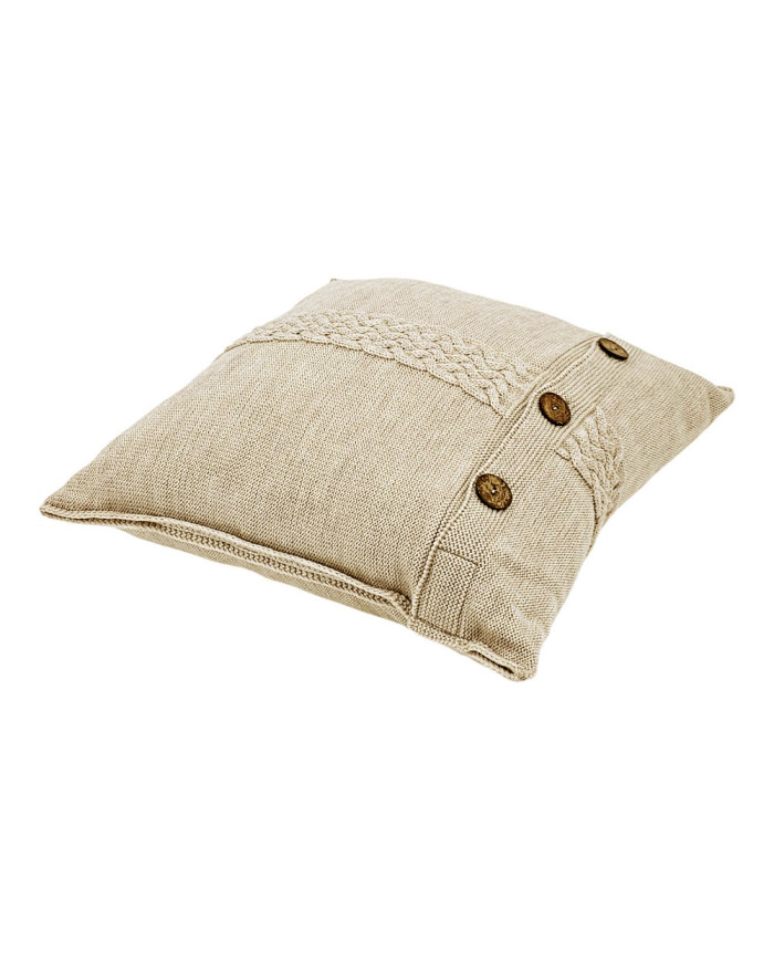 Merino wool blanket and cushion set FLORENCE SAND