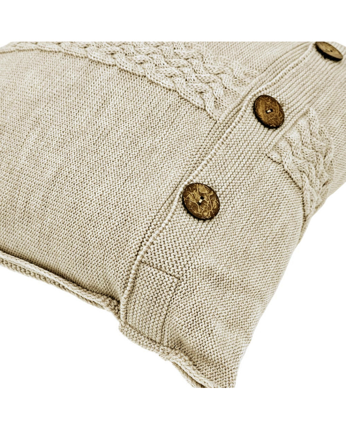 Komplet koc i poduszka z wełny Merino- SET FLORENCE SAND