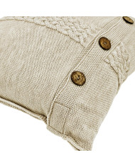 Merino wool blanket and cushion set FLORENCE SAND