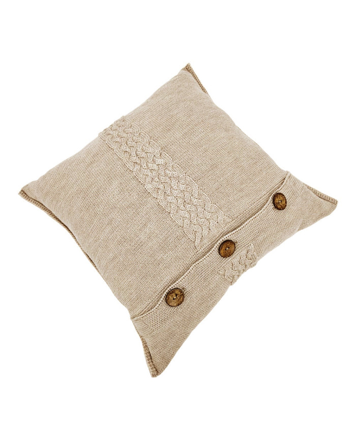 Merino wool blanket and cushion set FLORENCE SAND