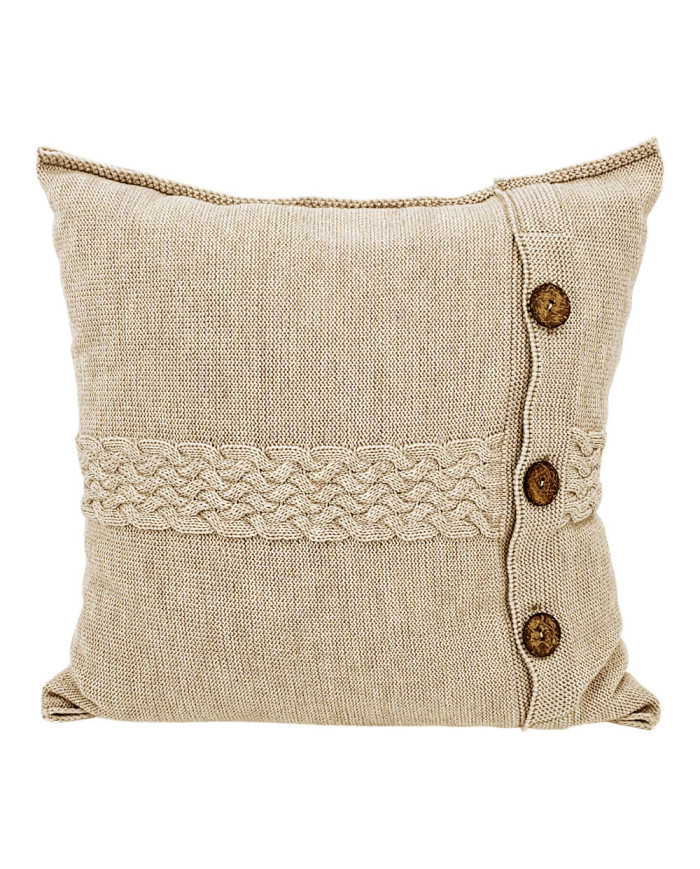 Poszewka dzianinowa na poduszkę z wełny Merino 45x45 cm – FLORENCE  SAND