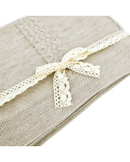 Koc dzianinowy z wełny MERINO 150x200 cm – FLORENCE SAND