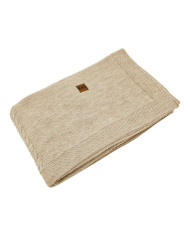 MERINO wool knitted blanket 150x200 cm - FLORENCE SAND