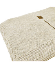 Koc dzianinowy z wełny MERINO 150x200 cm – FLORENCE SAND