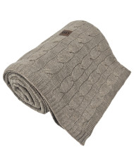 Koc dzianinowy kaszmir 150x200 cm – VERONA TAUPE