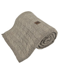 Koc dzianinowy kaszmir 150x200 cm – VERONA TAUPE