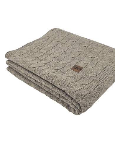 Koc dzianinowy kaszmir 150x200 cm – VERONA TAUPE