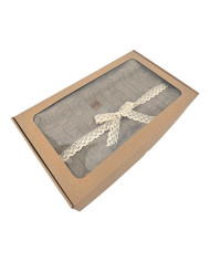 Koc dzianinowy kaszmir 150x200 cm – VERONA TAUPE