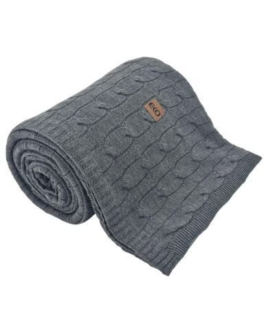 Koc dzianinowy kaszmir 150x200 cm – VERONA ANTHRACITE