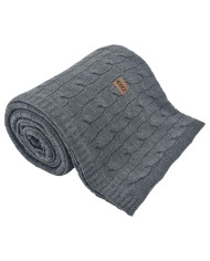 Koc dzianinowy kaszmir 150x200 cm – VERONA ANTHRACITE