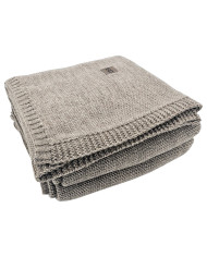 Koc dzianinowy z wełną 150x200 cm – AREZZO TAUPE