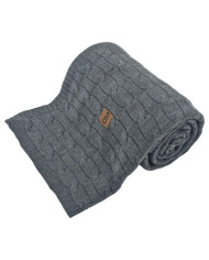 Koc dzianinowy kaszmir 150x200 cm – VERONA ANTHRACITE