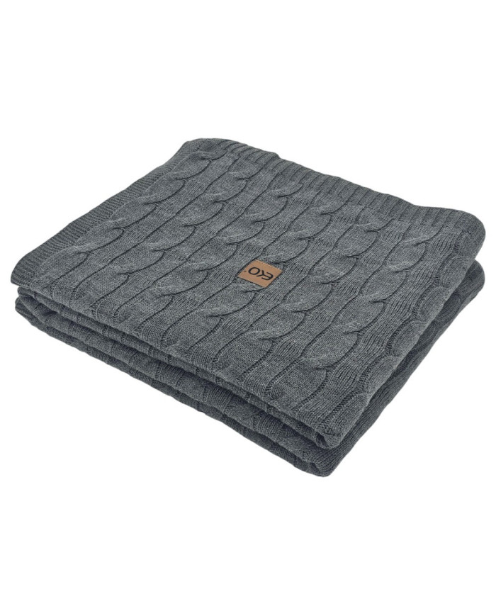 Koc dzianinowy kaszmir 150x200 cm – VERONA ANTHRACITE