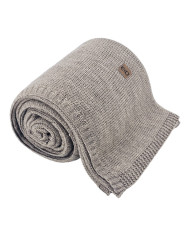 Koc dzianinowy z wełną 150x200 cm – AREZZO TAUPE